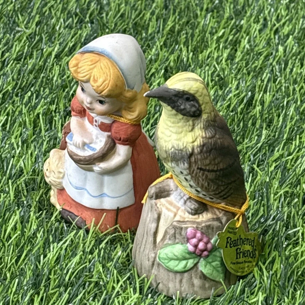 Vintage Ceramic Bell Lot‎ Bird Feathered Friends Adorabelles Girl